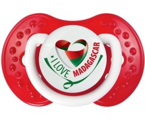 I Love Madagascar Sucette LOVI Dynamic Blanc-rouge classique
