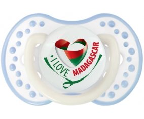 I Love Madagascar Sucette LOVI Dynamic Blanc-cyan classique