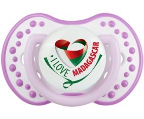 I Love Madagascar Sucette LOVI Dynamic Blanc-mauve classique