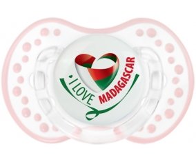I Love Madagascar Sucette LOVI Dynamic Retro-blanc-rose-tendre classique