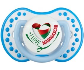 I Love Madagascar Sucette LOVI Dynamic Blanc-bleu phosphorescente
