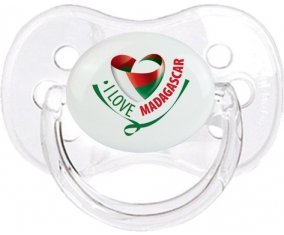 I Love Madagascar Sucette Cerise Transparent classique