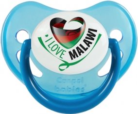 I Love Malawi Sucette Physiologique Bleue phosphorescente
