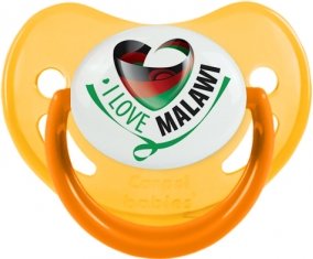 I Love Malawi Sucette Physiologique Jaune phosphorescente