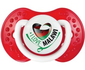 I Love Malawi Sucette LOVI Dynamic Blanc-rouge classique