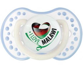I Love Malawi Sucette LOVI Dynamic Blanc-cyan classique