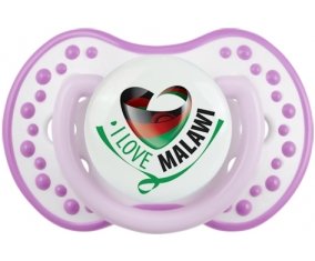 I Love Malawi Sucette LOVI Dynamic Blanc-mauve classique