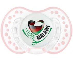 I Love Malawi Sucette LOVI Dynamic Retro-blanc-rose-tendre classique