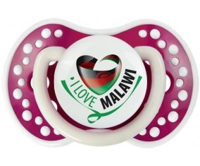 I Love Malawi Sucette LOVI Dynamic Fuchsia phosphorescente