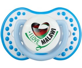 I Love Malawi Sucette LOVI Dynamic Blanc-bleu phosphorescente