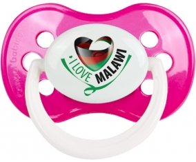 I Love Malawi Sucette Anatomique Rose foncé classique