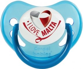 I Love Malta Tétine Physiologique Bleue phosphorescente