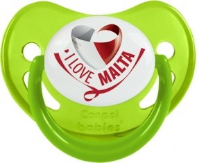 I Love Malta Tétine Physiologique Vert phosphorescente