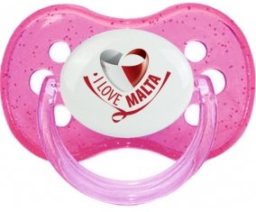 I Love Malta Sucete Cerise Rose à paillette