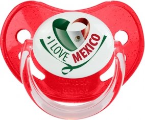 I Love Mexico Sucette Physiologique Rouge à paillette
