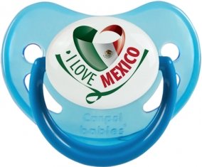 I Love Mexico Sucette Physiologique Bleue phosphorescente