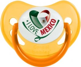 I Love Mexico Sucette Physiologique Jaune phosphorescente