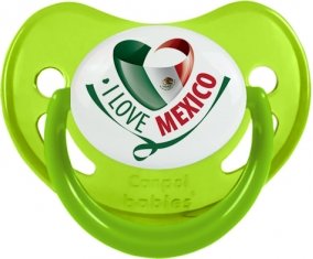 I Love Mexico Sucette Physiologique Vert phosphorescente