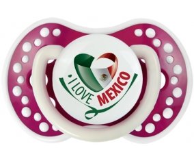 I Love Mexico Sucette LOVI Dynamic Fuchsia phosphorescente