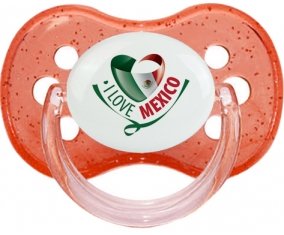 I Love Mexico Sucette Cerise Rouge à paillette