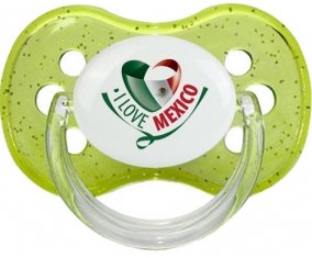 I Love Mexico Sucette Cerise Vert à paillette