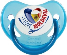 I Love Moldavia Sucette Physiologique Bleue phosphorescente