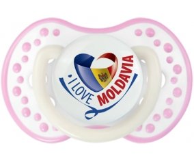 I Love Moldavia Sucette LOVI Dynamic Blanc-rose phosphorescente