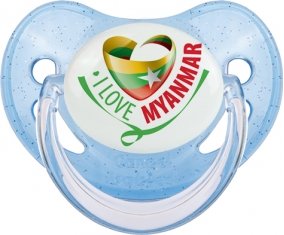 I Love Myanmar Sucete Physiologique Bleue à paillette
