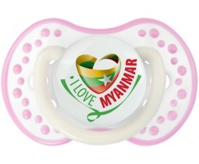 I Love Myanmar Tétine LOVI Dynamic Blanc-rose phosphorescente