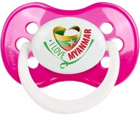 I Love Myanmar Sucette Anatomique Rose foncé classique