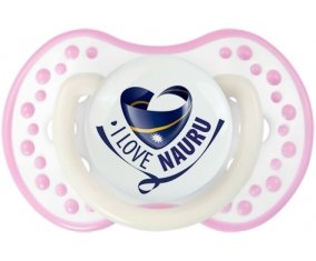 I Love Nauru Sucette LOVI Dynamic Blanc-rose phosphorescente