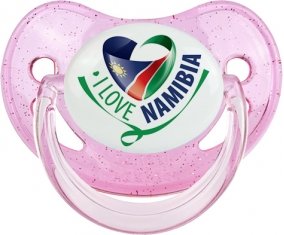 I Love Namibia Sucette Physiologique Rose à paillette