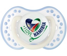 I Love Namibia Sucette LOVI Dynamic Blanc-cyan classique