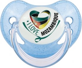 I Love Mozambique Sucete Physiologique Bleue à paillette
