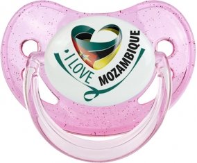 I Love Mozambique Sucete Physiologique Rose à paillette