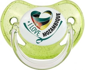 I Love Mozambique Sucete Physiologique Vert à paillette