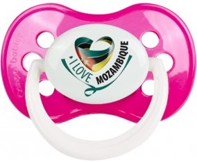 I Love Mozambique Sucette Anatomique Rose foncé classique
