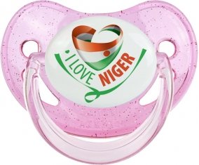 I Love Niger Sucette Physiologique Rose à paillette
