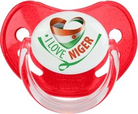 I Love Niger Sucette Physiologique Rouge à paillette