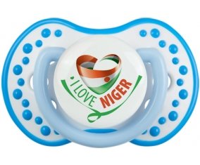 I Love Niger Sucette LOVI Dynamic Blanc-bleu phosphorescente