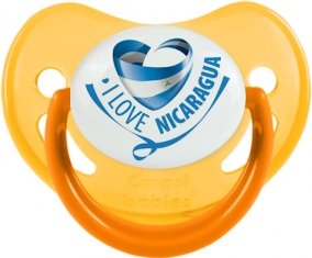 I Love Nicaragua Sucette Physiologique Jaune phosphorescente