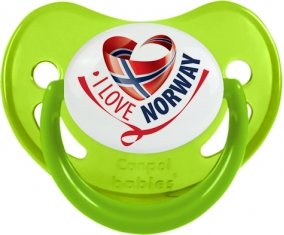 I Love Norway Tétine Physiologique Vert phosphorescente