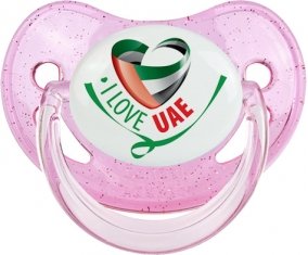 I Love UAE Sucete Physiologique Rose à paillette