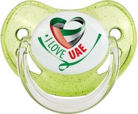 I Love UAE Sucete Physiologique Vert à paillette