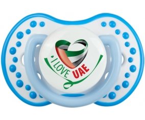 I Love UAE Tétine LOVI Dynamic Blanc-bleu phosphorescente