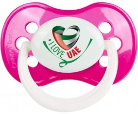 I Love UAE Sucette Anatomique Rose foncé classique