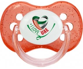 I Love UAE Sucette Cerise Rouge à paillette
