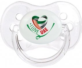 I Love UAE Sucette Cerise Transparent classique
