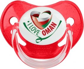 I Love Oman Sucette Physiologique Rouge à paillette