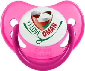 I Love Oman Sucette Physiologique Rose phosphorescente